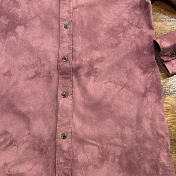 Pacsun Men Dress Shirt Size Small Light Bleached Purple 100% Cotton Tie Dye - Picture 2 of 6